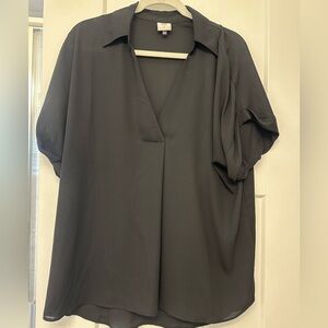 CAbi Black V-Neck Blouse